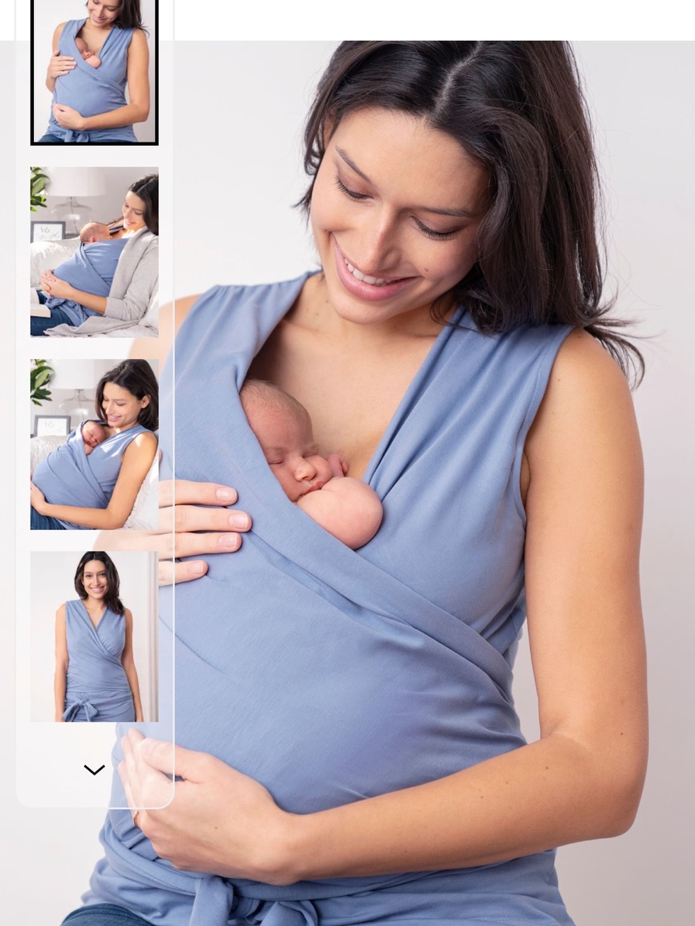 Seraphine Blue Skin-to-Skin Sleeveless Top, Large, Postpartum